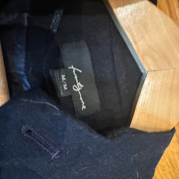 Cropped wool jacket in navy and purple - Picture 5 of 6